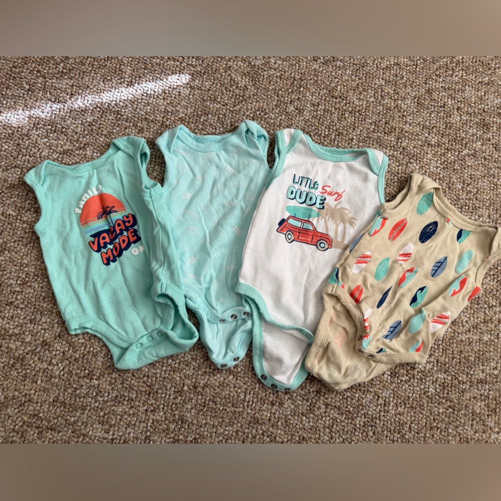 Set of 4 Playful Baby Bodysuits